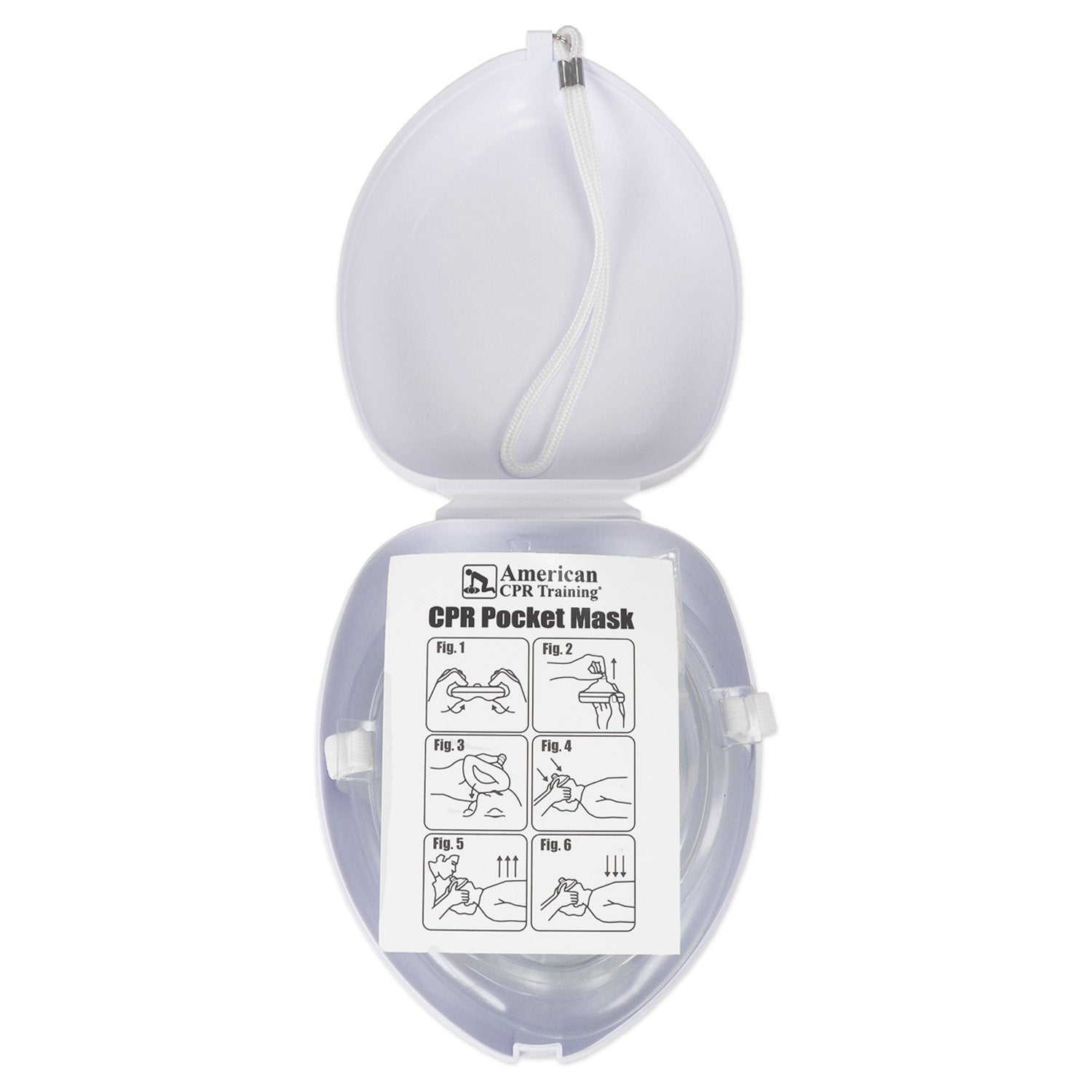 American CPR Pocket Mask, Plastic Case, Adult/Child/Infant with O2 Inlet